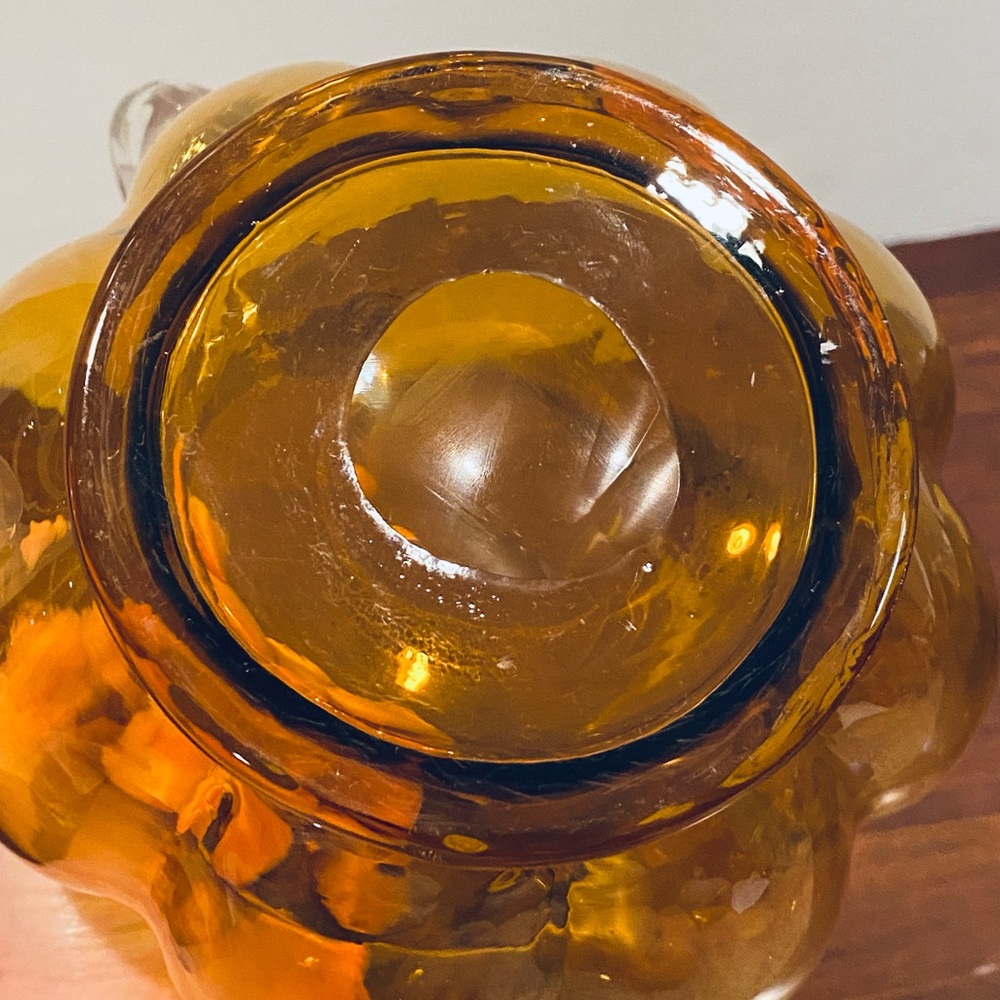 🍁🌟HP🌟VTG 1950s Hand-Blown Amber Glass Pitcher USA - Picture 9 of 9